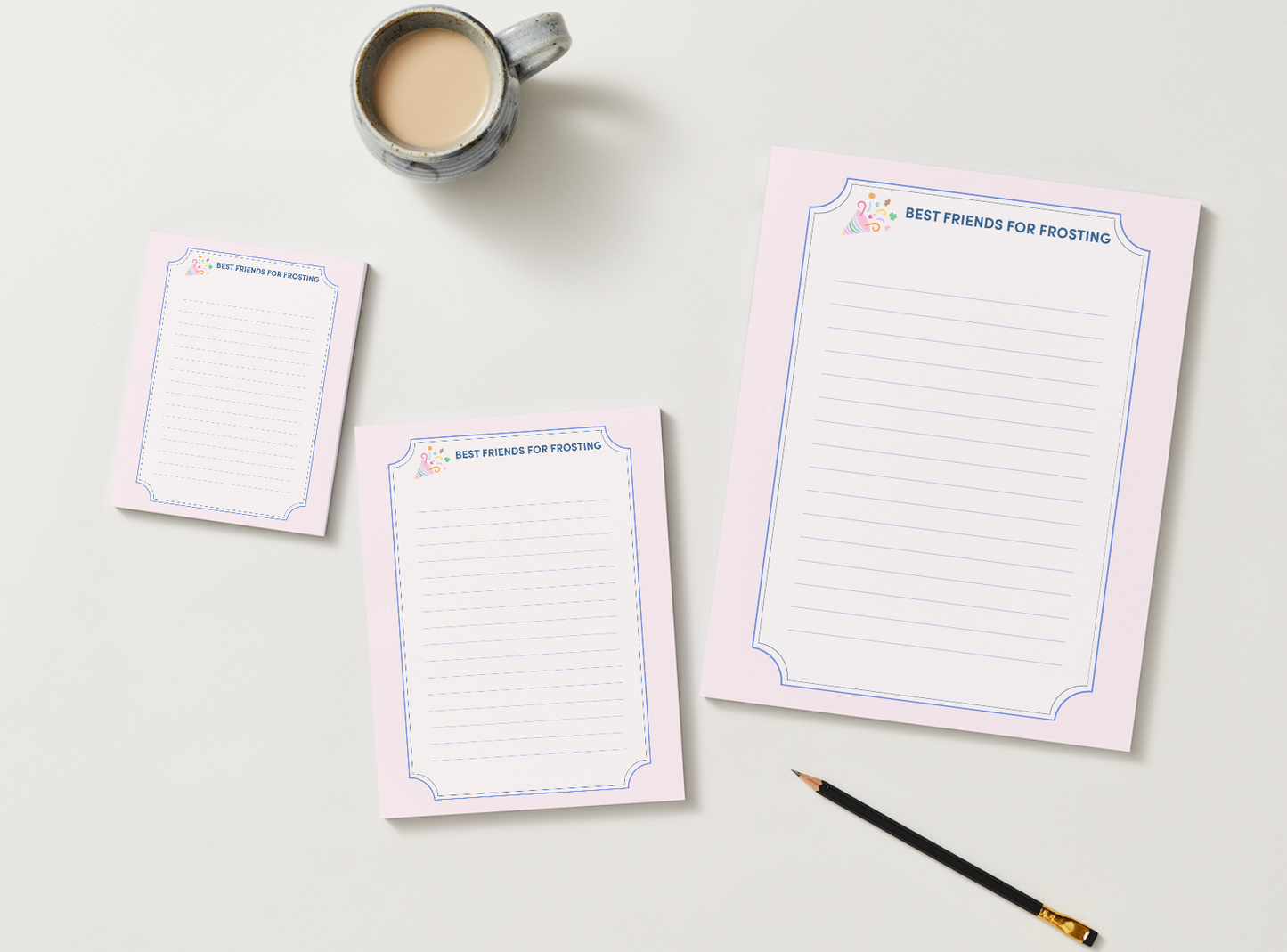Best Friends for Frosting Tear-Off Solid Light Pink Notepad