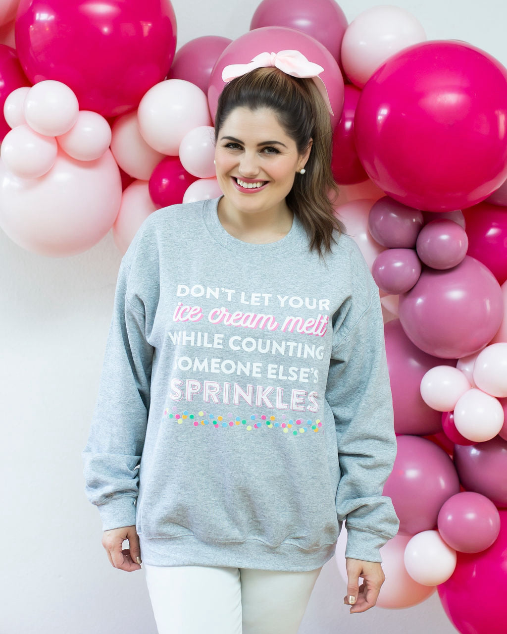 Count Your Own Sprinkles Crewneck Sweatshirt, Gray